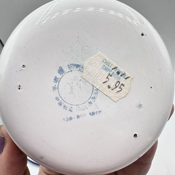 Vintage Mini Floral Enamel Pot Trinket Dish Roses Retro Kitsch Decor - Picture 13 of 13